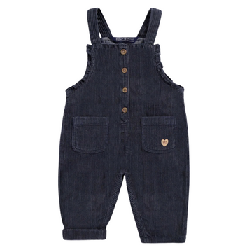 Navy Girl Ruffle Corduroy Overalls - Little Kinfolk Boutique | Children's Clothing Regina, SK