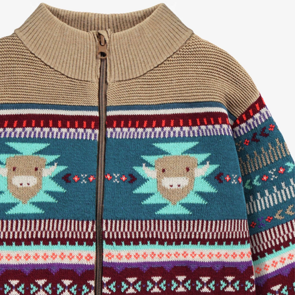 Jamison Beige Knit Western Sweater - Little Kinfolk Boutique | Children's Clothing Regina, SK