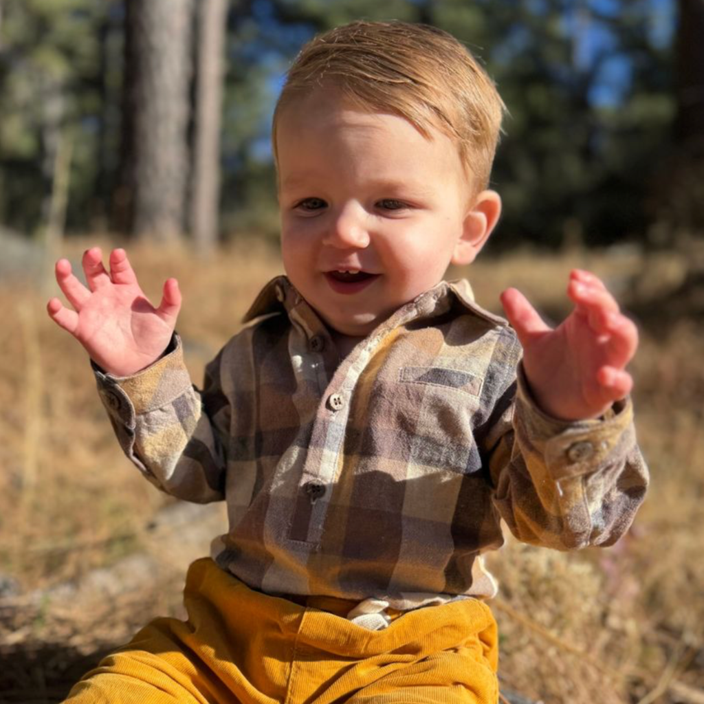 Jasper Plaid Button Up Onesie - Little Kinfolk Boutique | Children's Clothing Regina, SK