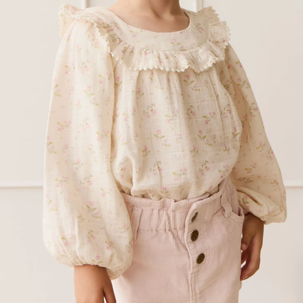 Cleo Blouse in Emilia Pink - Little Kinfolk Boutique | Children's Clothing Regina, SK