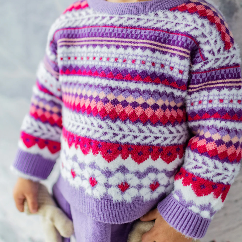 Peggy Purple Knitted Sweater - Little Kinfolk Boutique | Children's Clothing Regina, SK