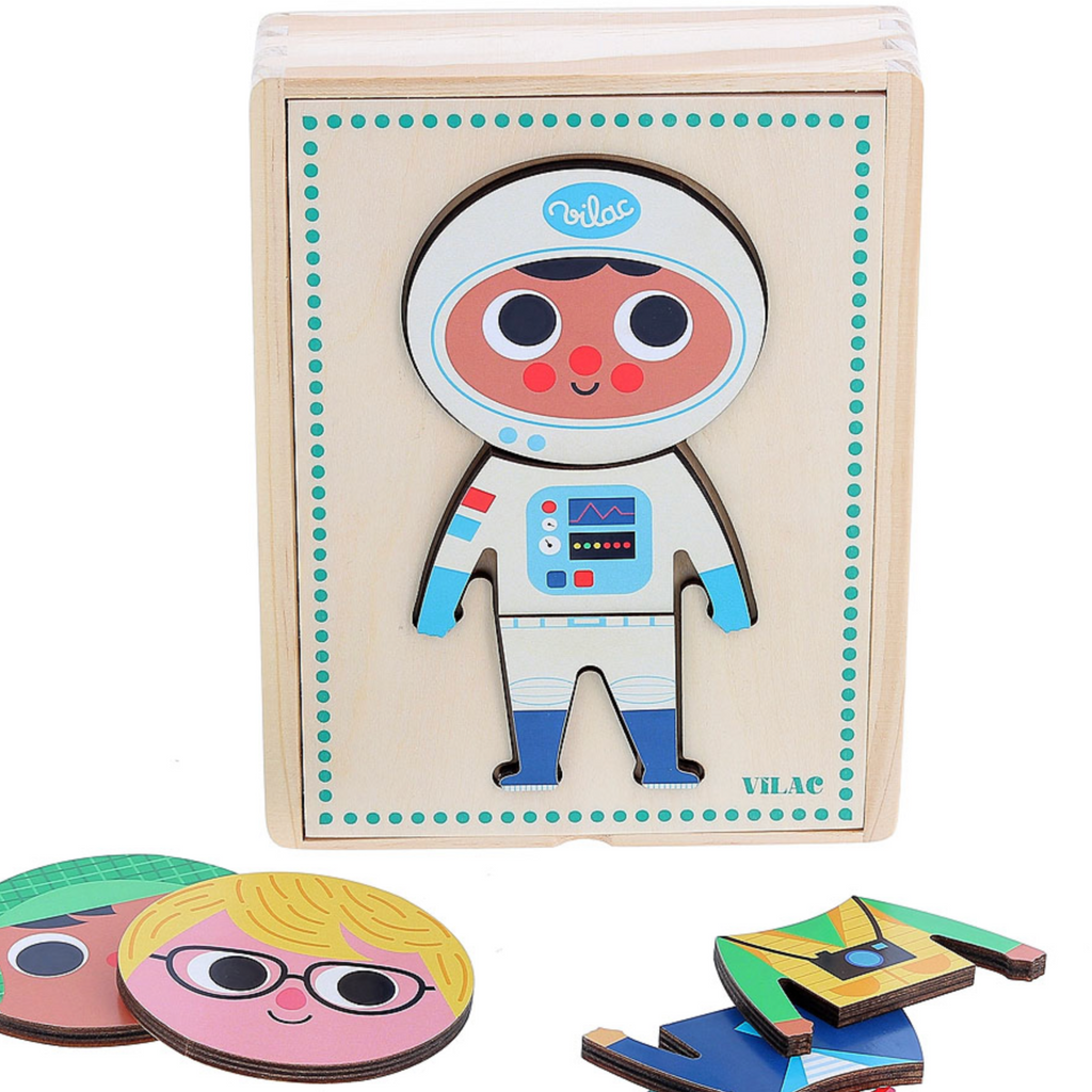 Astronaut Wooden Puzzle by Vilac - Little Kinfolk Boutique | Children's Clothing Regina, SK