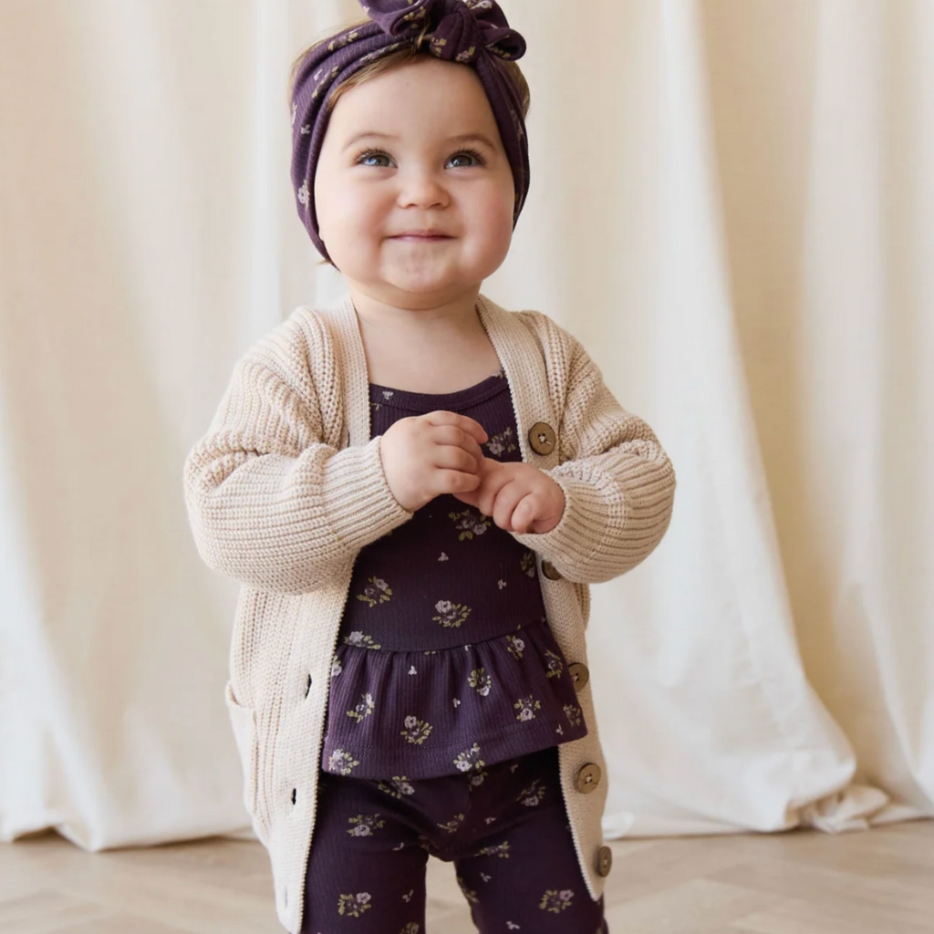 Siena Oatmeal Marle Cardigan - Little Kinfolk Boutique | Children's Clothing Regina, SK