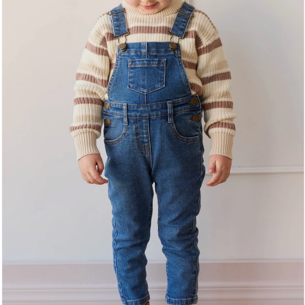 Jordie Mid Wash Overalls - Little Kinfolk Boutique | Children's Clothing Regina, SK