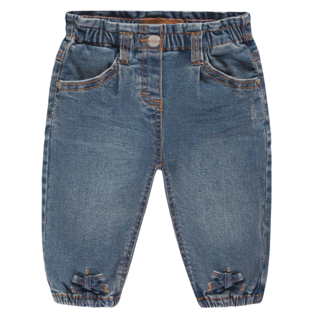 Hailey Bow Stretch Denim - Little Kinfolk Boutique | Children's Clothing Regina, SK