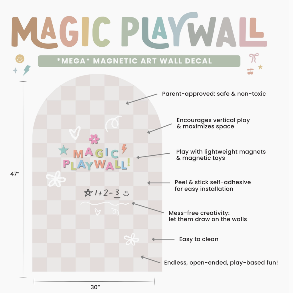 MEGA Magic Playwall - Natural Check - Little Kinfolk Boutique | Children's Clothing Regina, SK