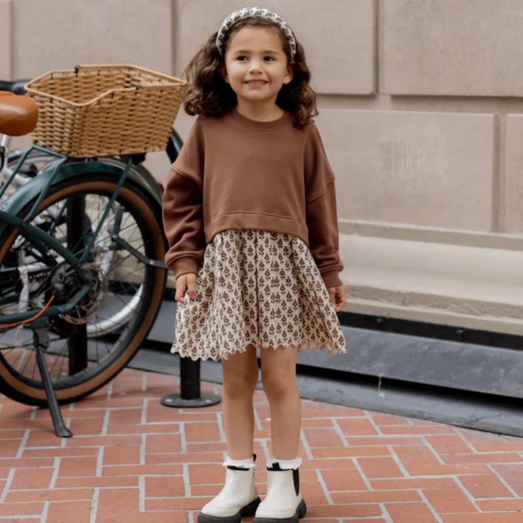 Vintage Bloom Sweatshirt Dress PRE-SALE - Little Kinfolk Boutique | Children's Clothing Regina, SK