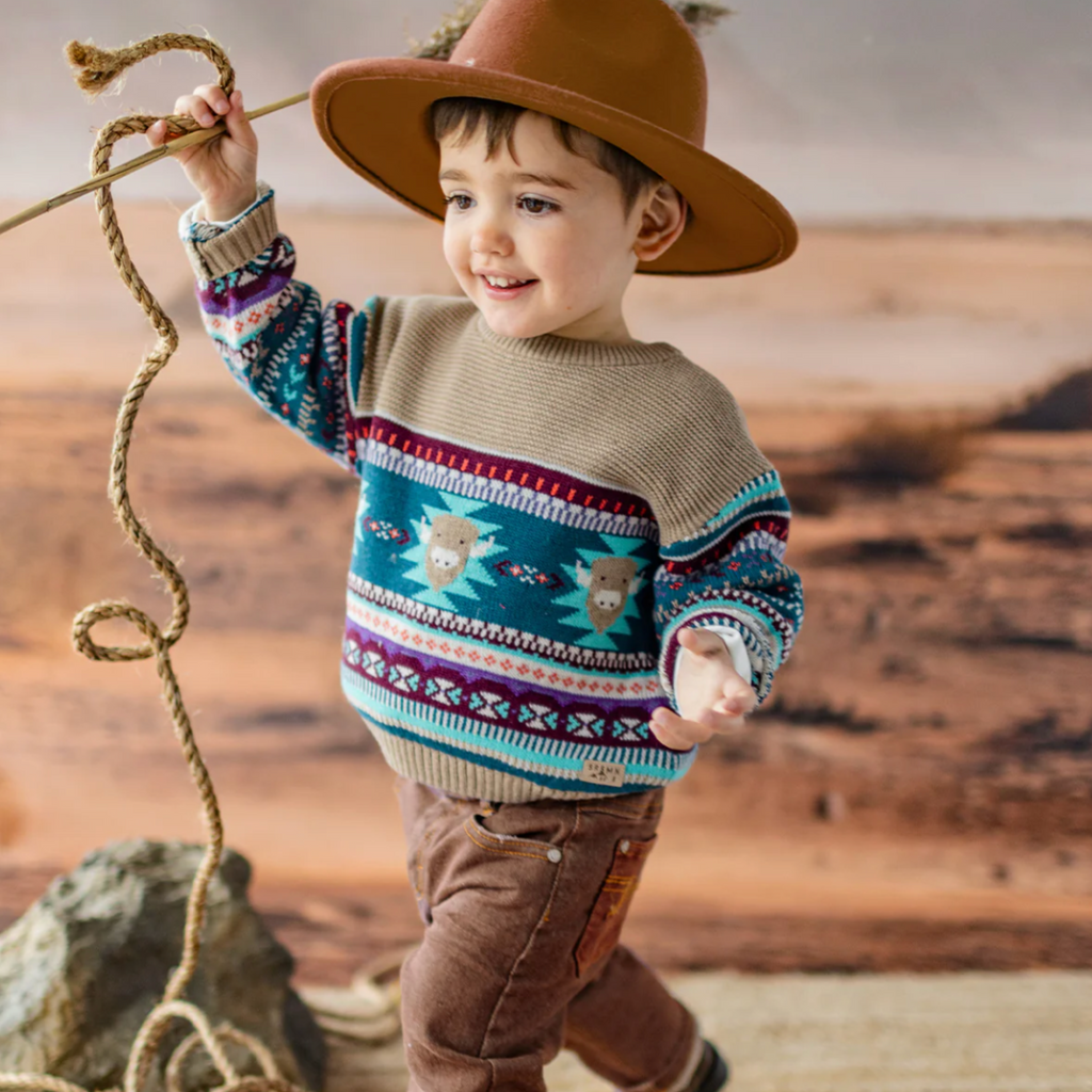 Kip Aztec Knit Sweater - Little Kinfolk Boutique | Children's Clothing Regina, SK