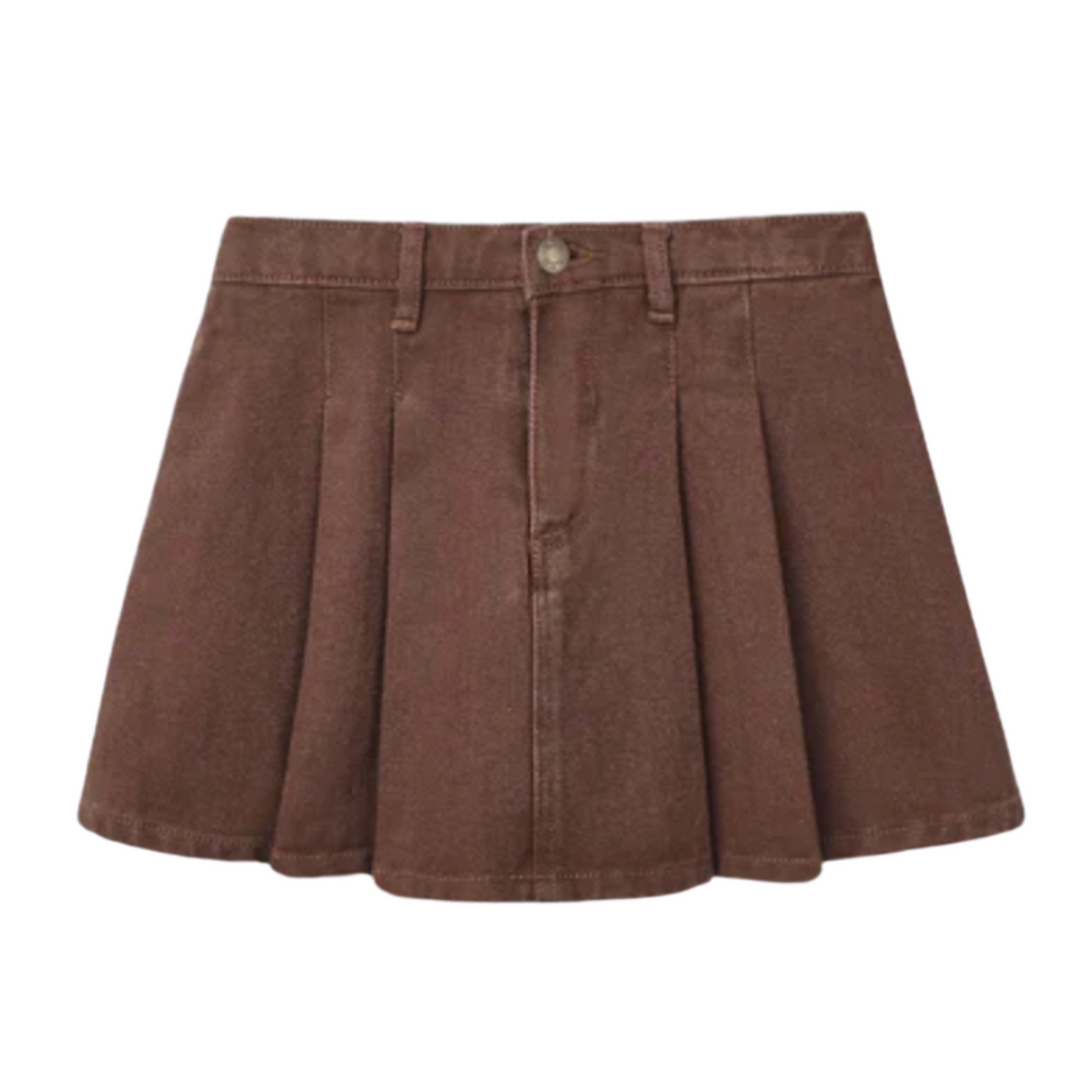 Penny Pleated Denim Skirt PRE-SALE - Little Kinfolk Boutique | Children's Clothing Regina, SK