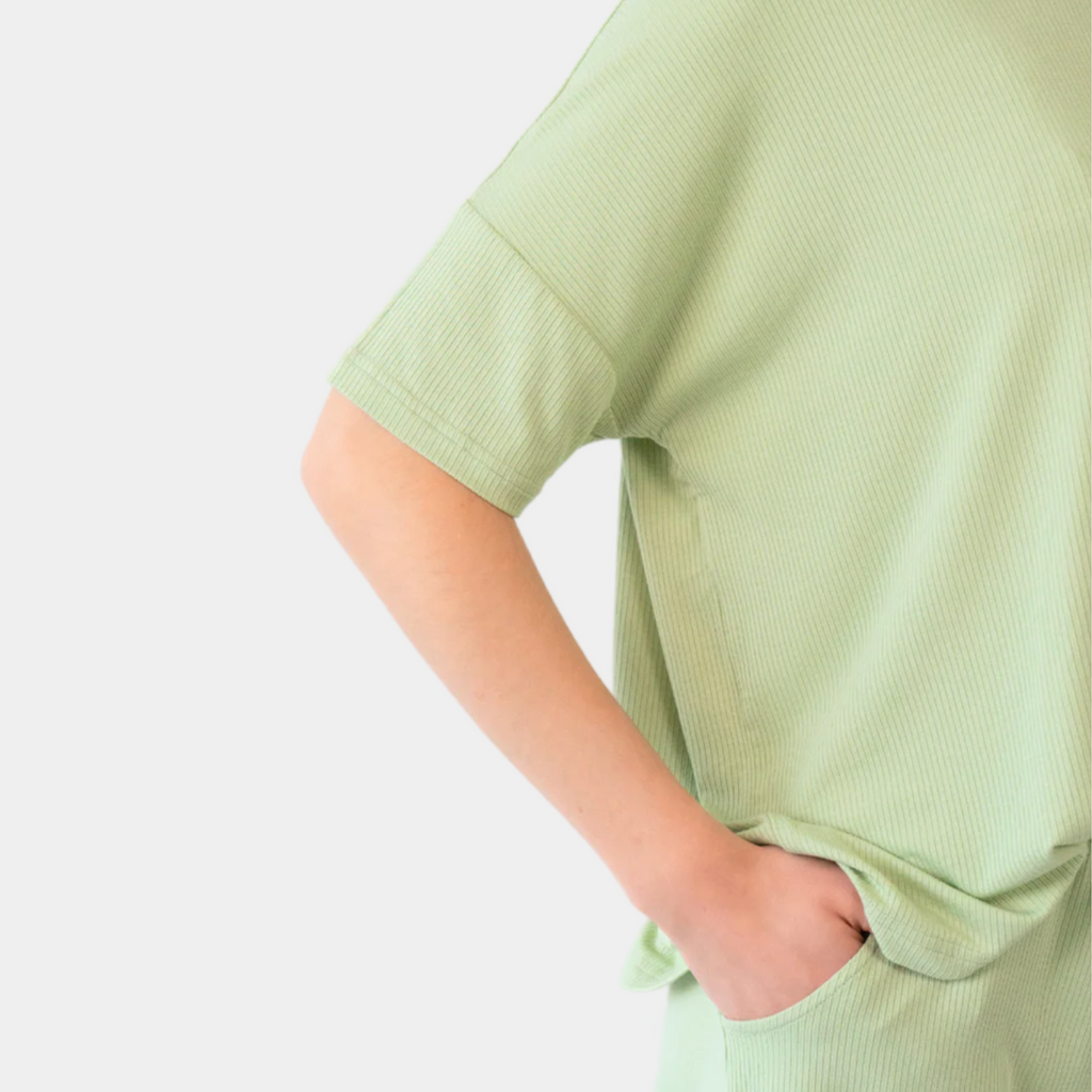 Women's Bamboo Short & Tee Misty Sage Set - Little Kinfolk Boutique | Children's Clothing Regina, SK