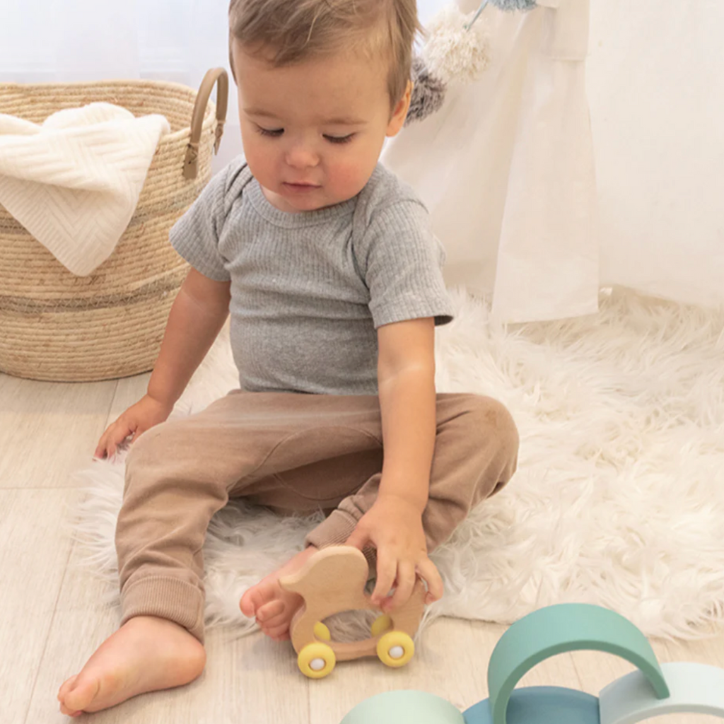 Push-Along Duck Wooden Toy - Little Kinfolk Boutique | Children's Clothing Regina, SK