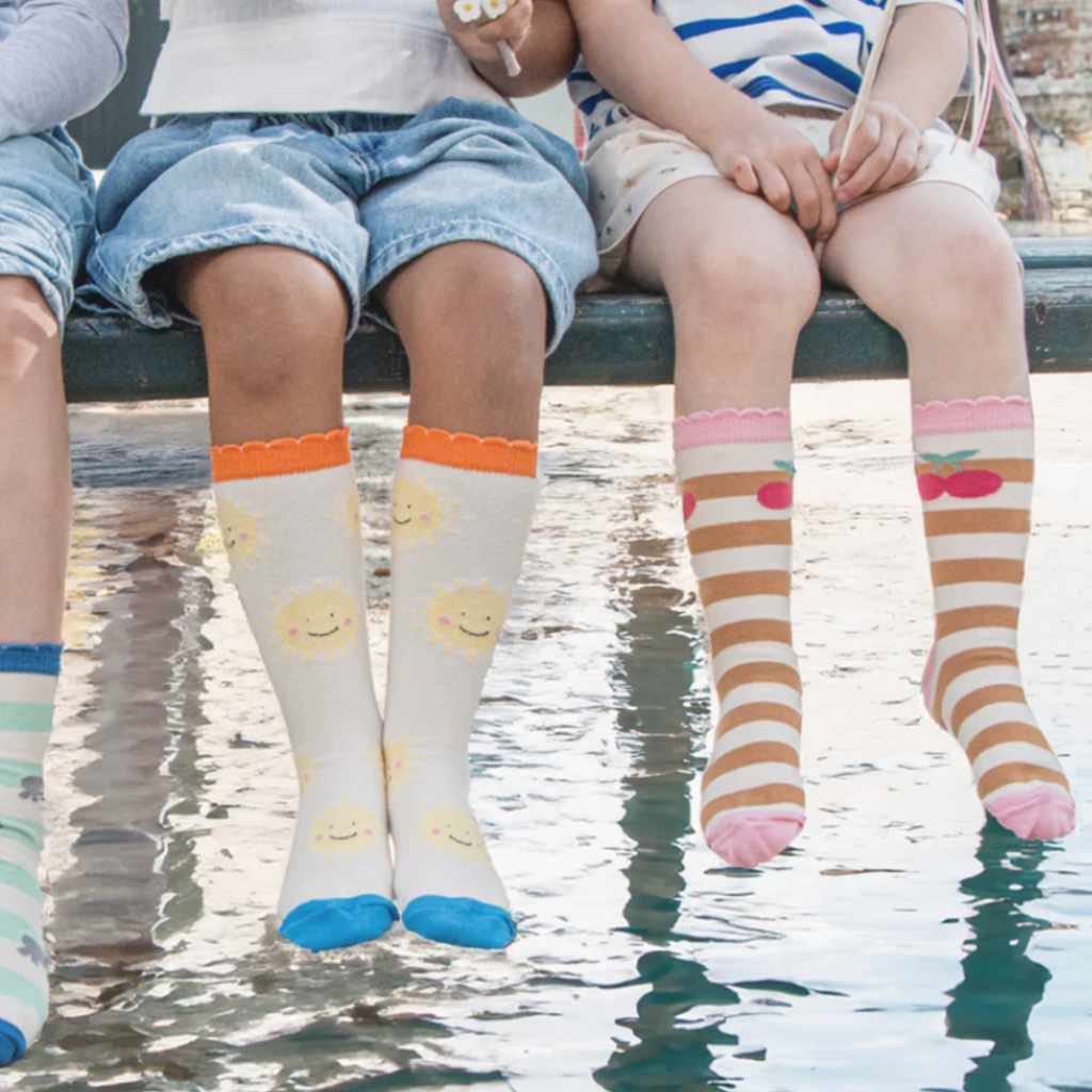 Stripy Cherry 2 Pack of Socks - Little Kinfolk Boutique | Children's Clothing Regina, SK