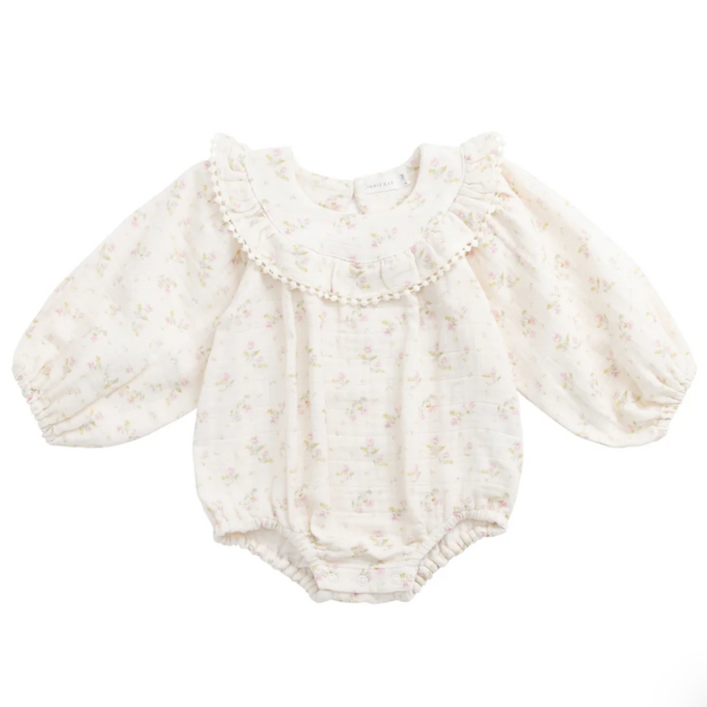 Malia Ruffle Playsuit in Emilia Pink - Little Kinfolk Boutique | Children's Clothing Regina, SK