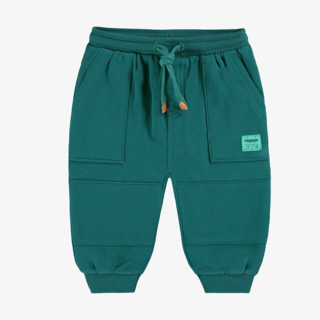 Teddy Teal Quilted Jersey Joggers - Little Kinfolk Boutique | Children's Clothing Regina, SK