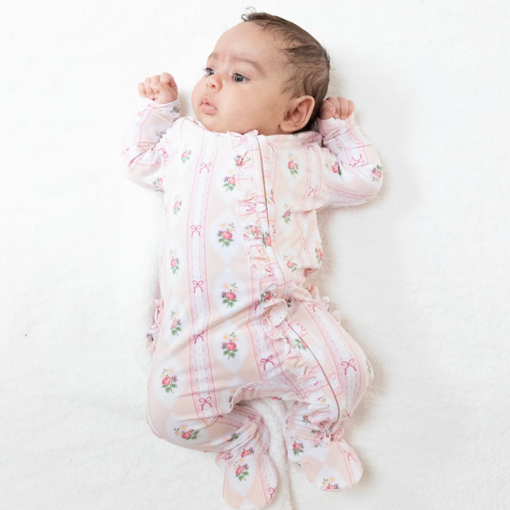 Ogee Lace Floral Footie Ruffle Sleeper - Little Kinfolk Boutique | Children's Clothing Regina, SK