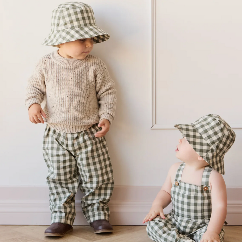 Kingston Gingham Grape Leaf Pant - Little Kinfolk Boutique | Children's Clothing Regina, SK