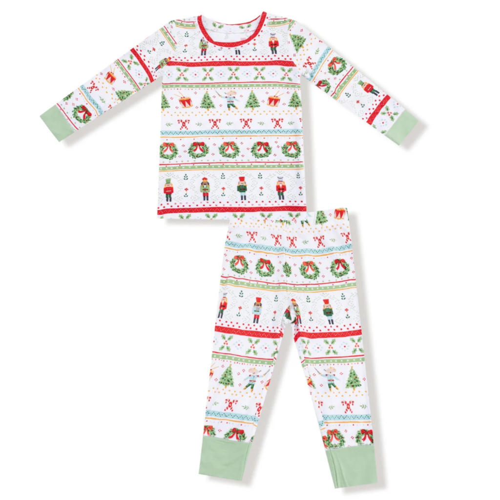 Nutcracker Green Fair Isle 2 Piece PJ Set - Little Kinfolk Boutique | Children's Clothing Regina, SK
