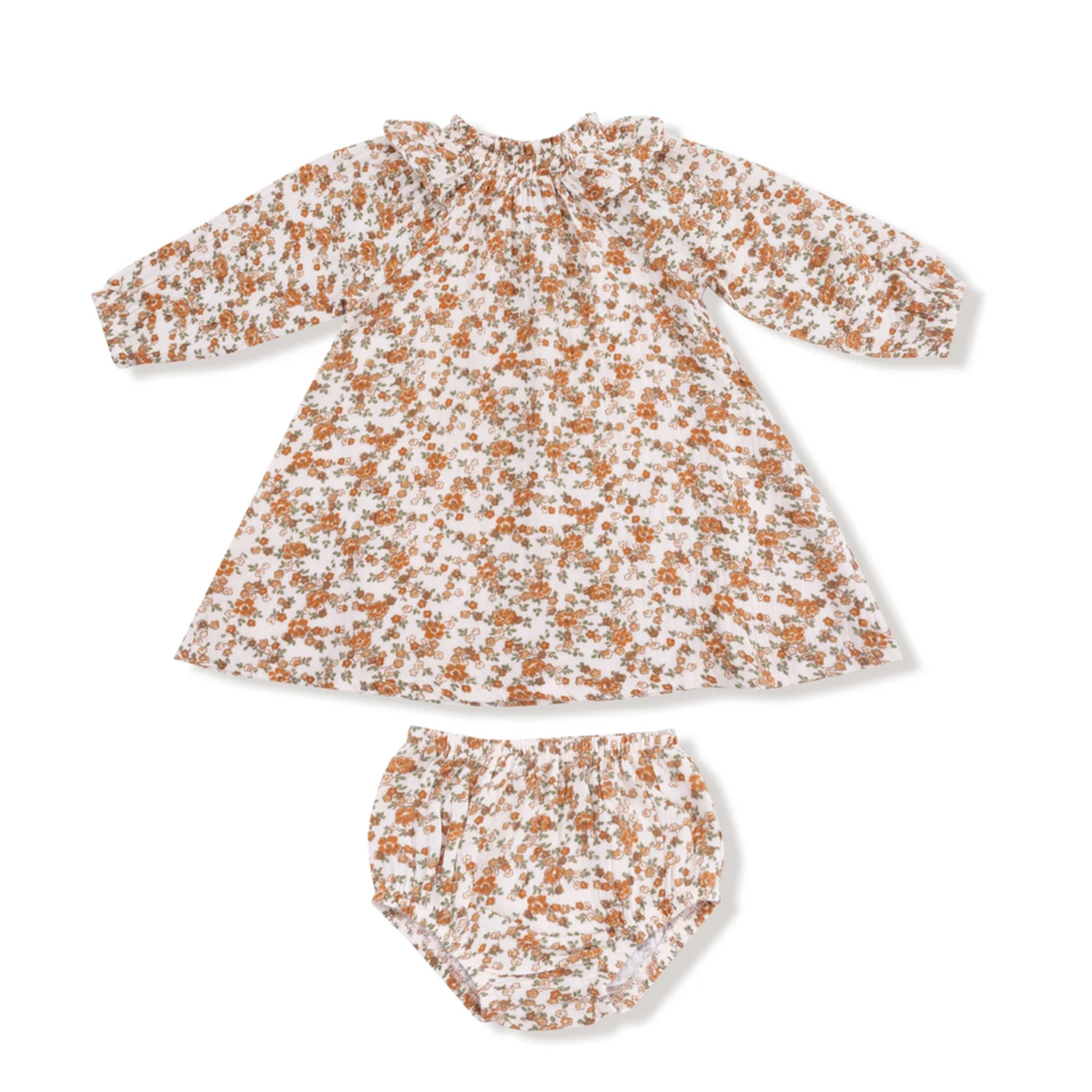 Prairie Calico Long Sleeve Dress & Diaper Cover - Little Kinfolk Boutique | Children's Clothing Regina, SK