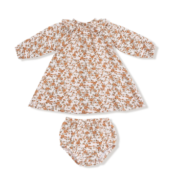Prairie Calico Long Sleeve Dress & Diaper Cover - Little Kinfolk Boutique | Children's Clothing Regina, SK