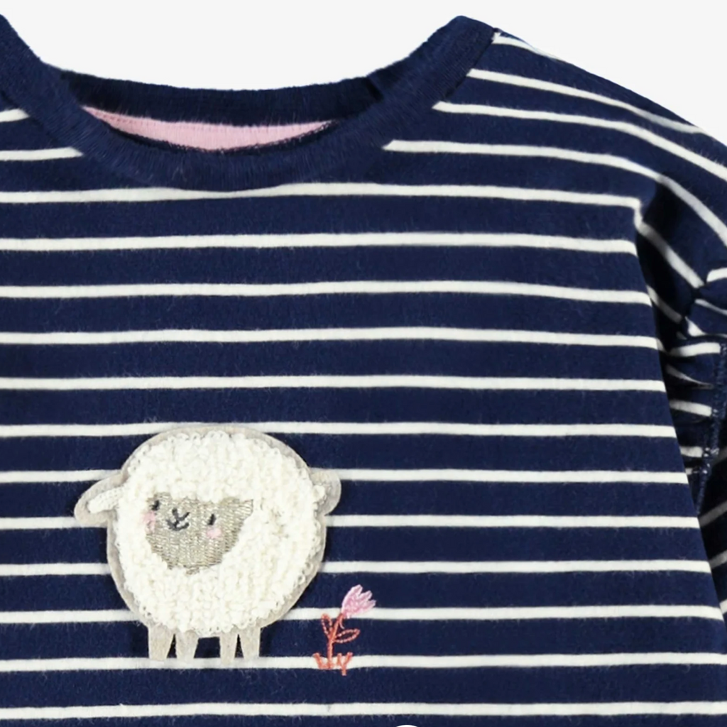 Little Lamb Stripe Long Sleeve Tee - Little Kinfolk Boutique | Children's Clothing Regina, SK