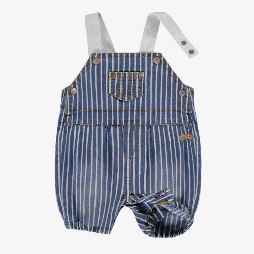 Chance Sriped Denim Shorteralls - Little Kinfolk Boutique | Children's Clothing Regina, SK