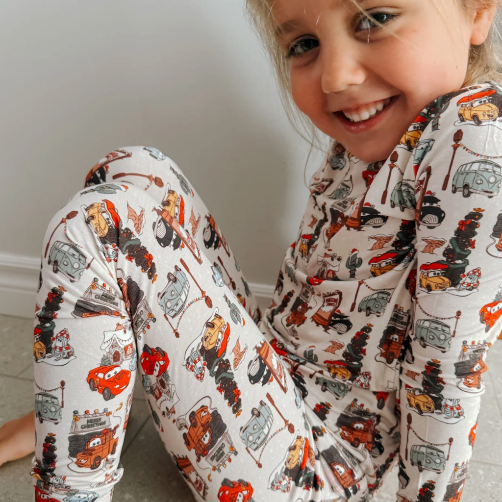 Christmas Cars Bamboo 2 Piece PJ Set - Little Kinfolk Boutique | Children's Clothing Regina, SK