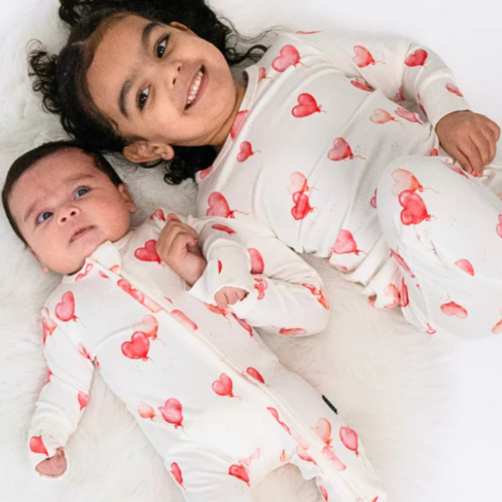 Heart Ballons Footed Sleepers - Little Kinfolk Boutique | Children's Clothing Regina, SK