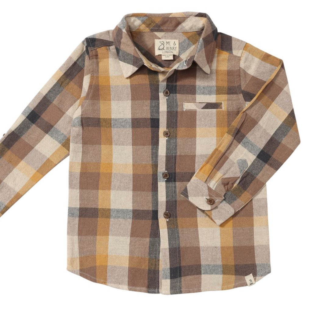Atwood Plaid Woven Button Up - Little Kinfolk Boutique | Children's Clothing Regina, SK