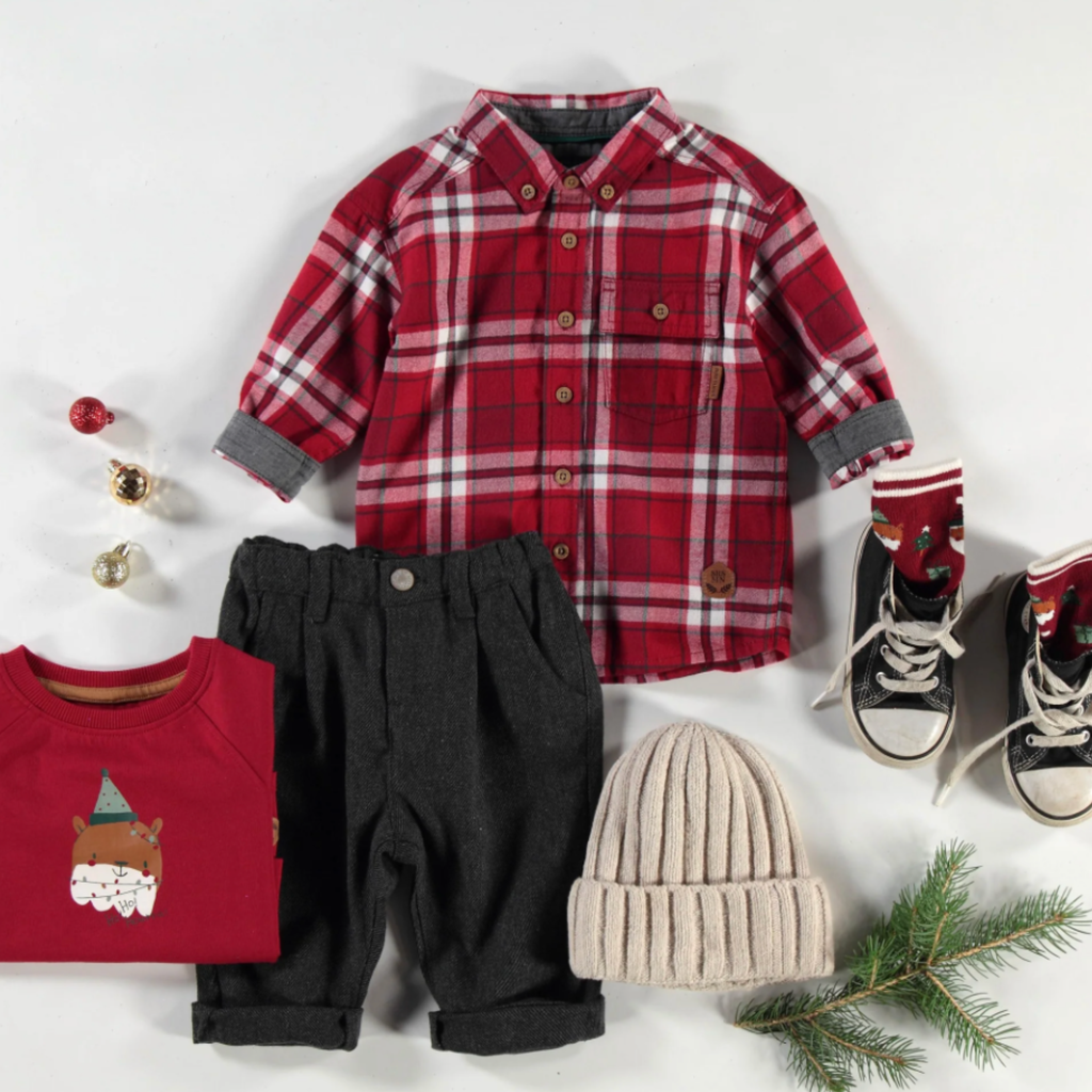 Sawyer Holiday Plaid Shirt - Little Kinfolk Boutique | Children's Clothing Regina, SK