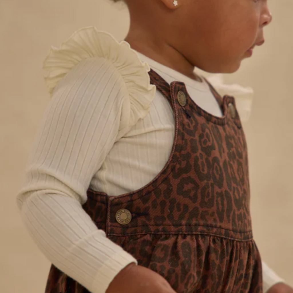 Lina Leopard Wide Leg Overalls PRE-SALE - Little Kinfolk Boutique | Children's Clothing Regina, SK