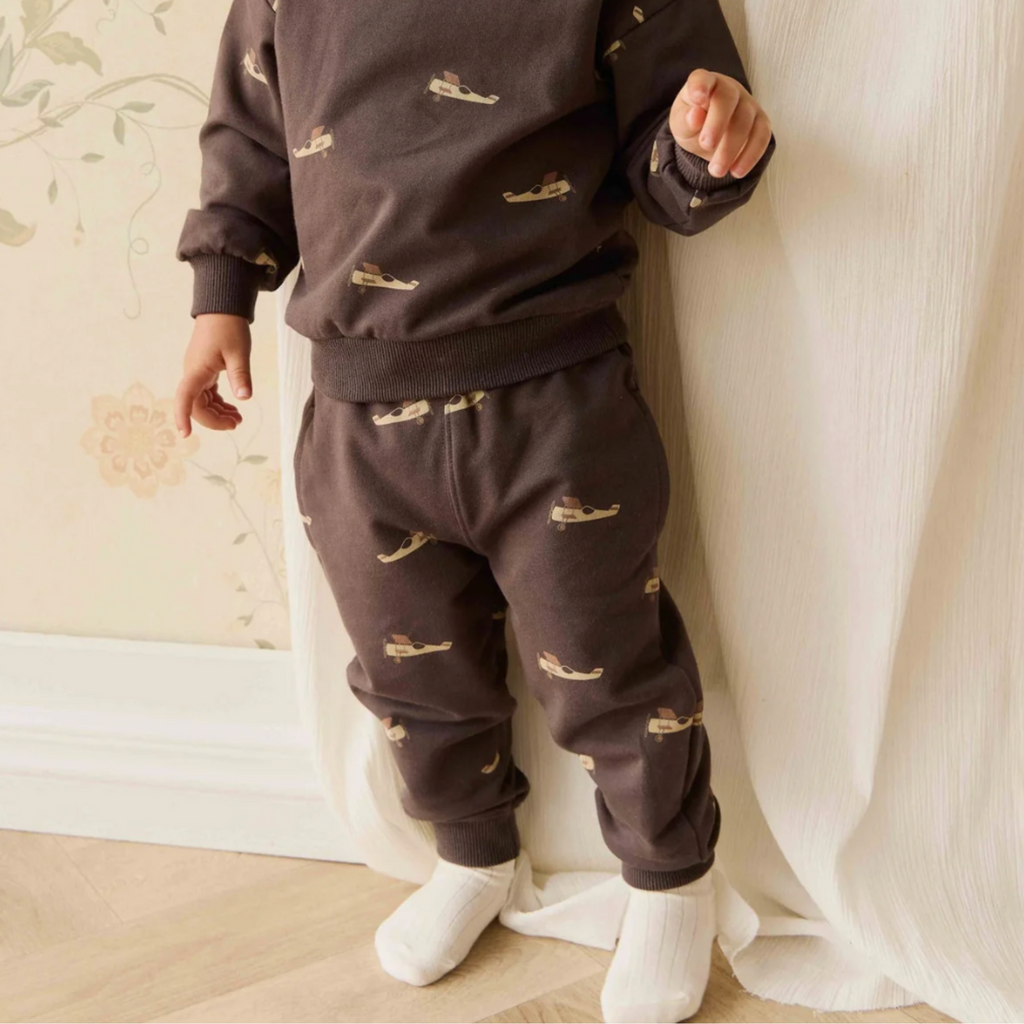 Dominic Track Pant in Pilot Planes Bistre PRESALE - Little Kinfolk Boutique | Children's Clothing Regina, SK