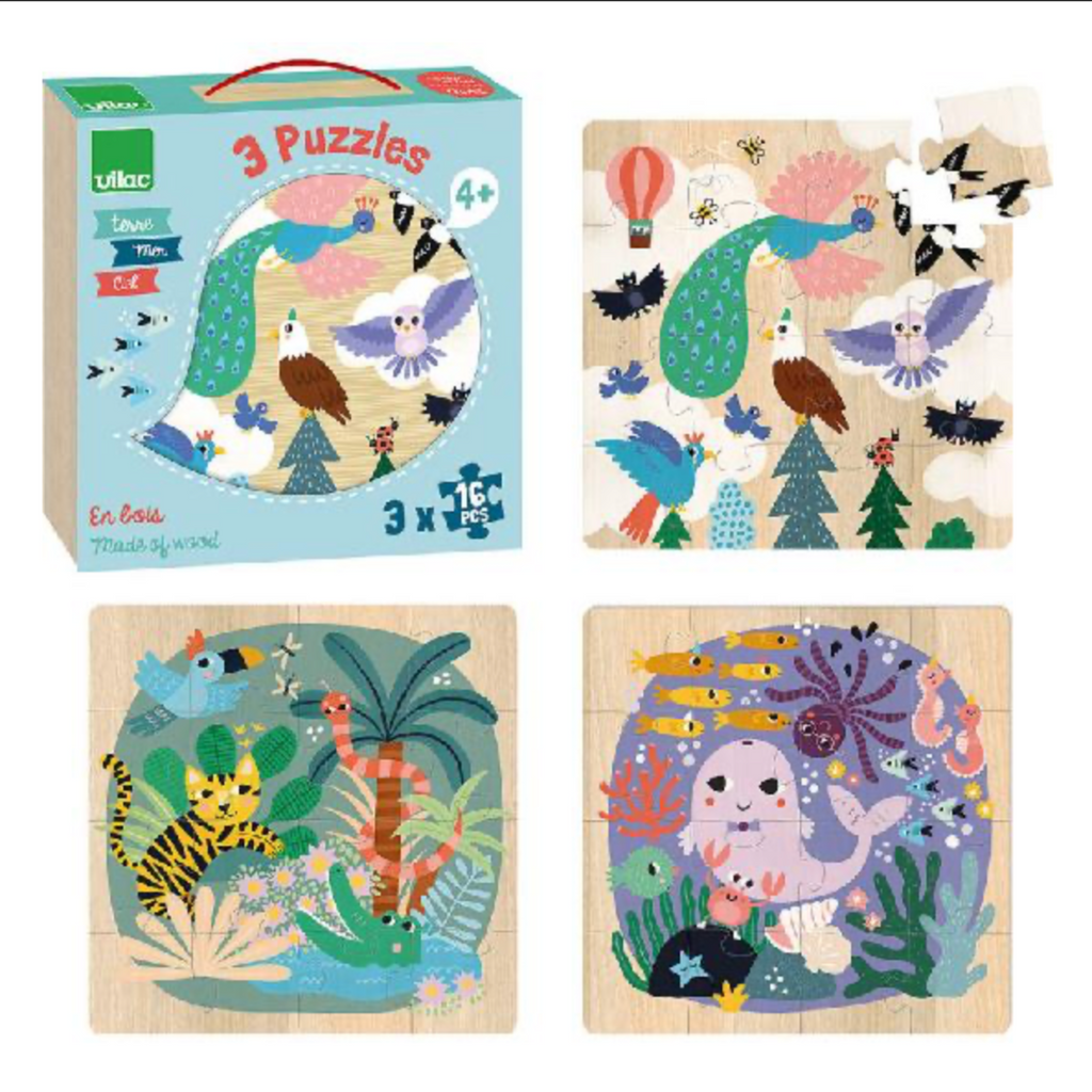 Earth, Sea and Sky 3 x 16 piece Puzzles - Little Kinfolk Boutique | Children's Clothing Regina, SK