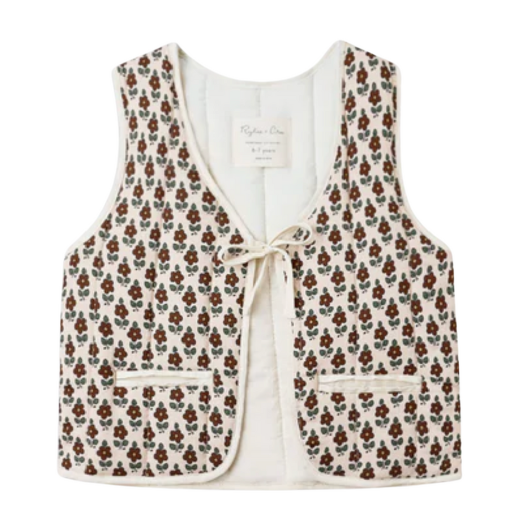 Norah Quilted Harvest Floral Vest PRE-SALE - Little Kinfolk Boutique | Children's Clothing Regina, SK