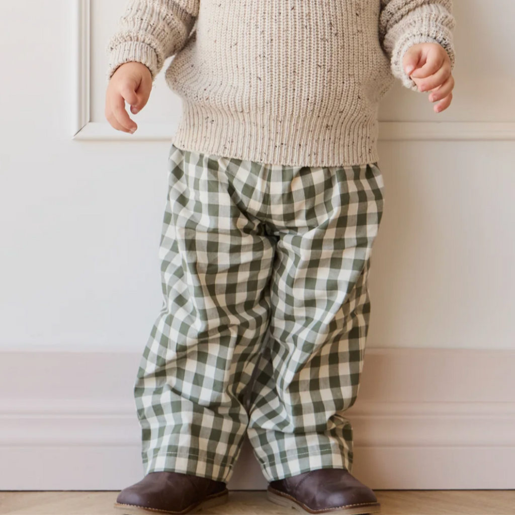 Kingston Gingham Grape Leaf Pant - Little Kinfolk Boutique | Children's Clothing Regina, SK