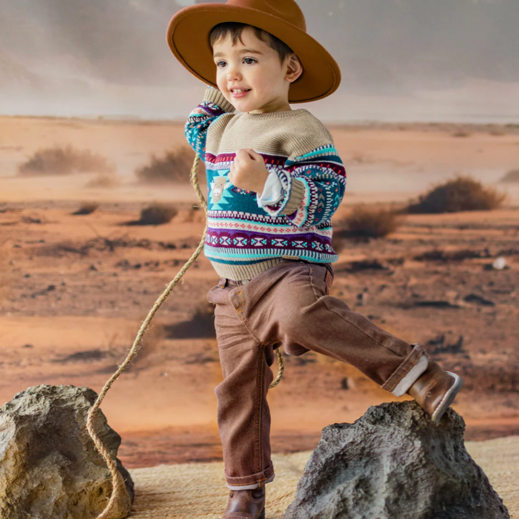 Willis Burgundy Stretch Denim - Little Kinfolk Boutique | Children's Clothing Regina, SK