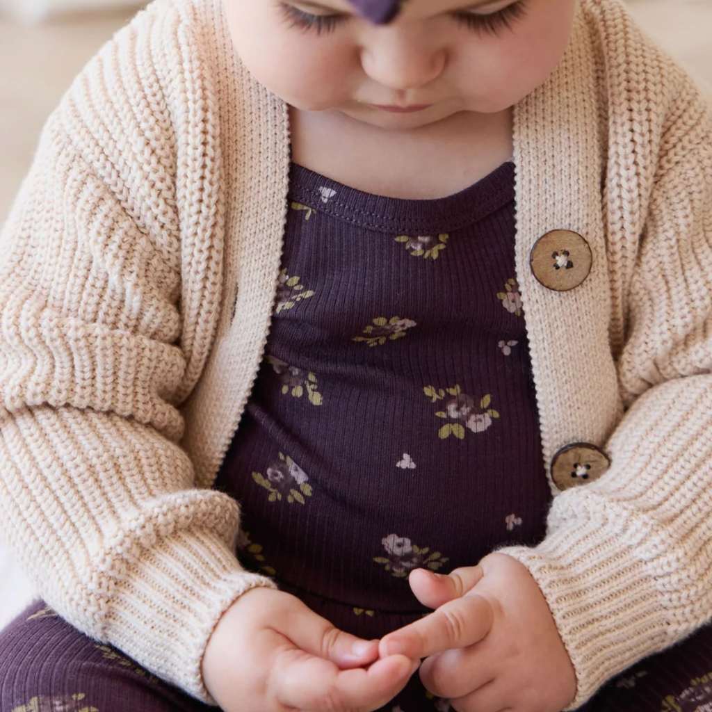 Siena Oatmeal Marle Cardigan - Little Kinfolk Boutique | Children's Clothing Regina, SK