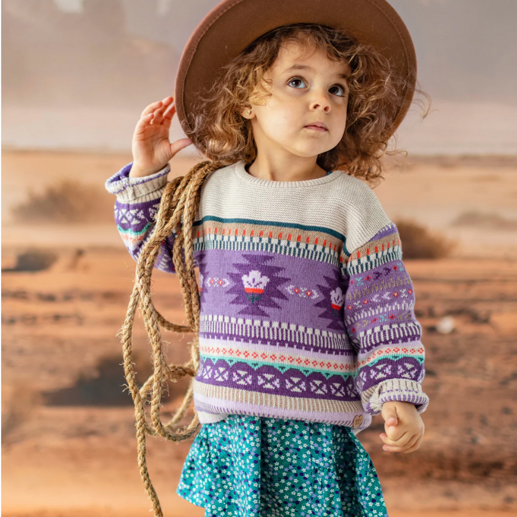Amie Aztec Knit Sweater - Little Kinfolk Boutique | Children's Clothing Regina, SK