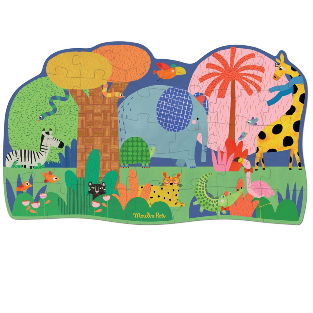 Les Toupitis Animal Oasis 36 Piece Giant Puzzle - Little Kinfolk Boutique | Children's Clothing Regina, SK