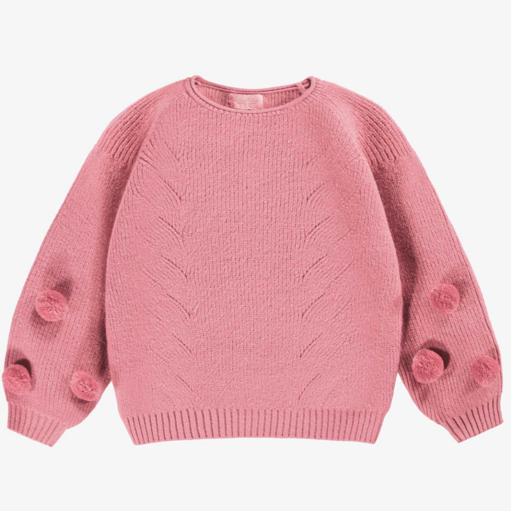 Penelope Pink Sparkle Knit Sweater - Little Kinfolk Boutique | Children's Clothing Regina, SK
