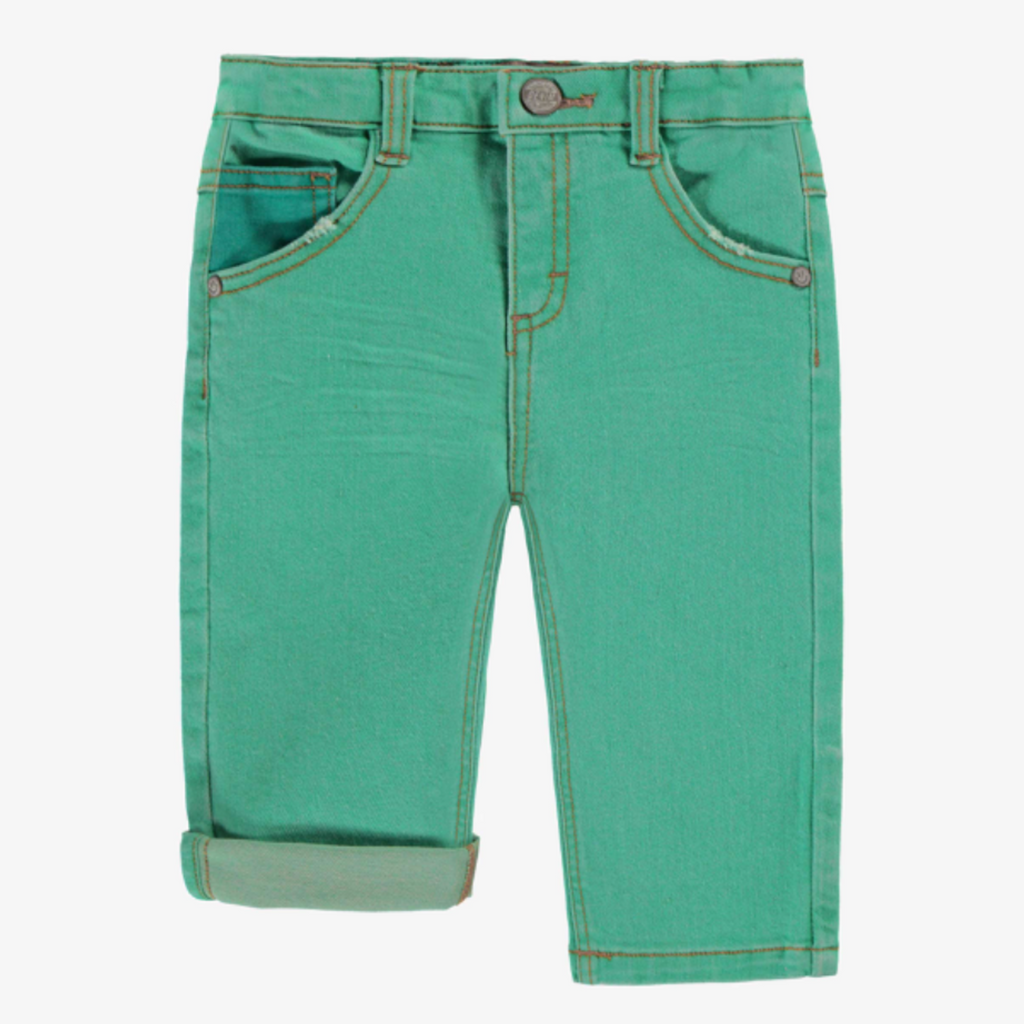 Theo Turquoise Stretch Denim - Little Kinfolk Boutique | Children's Clothing Regina, SK