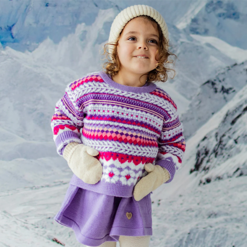Peggy Purple Knitted Sweater - Little Kinfolk Boutique | Children's Clothing Regina, SK