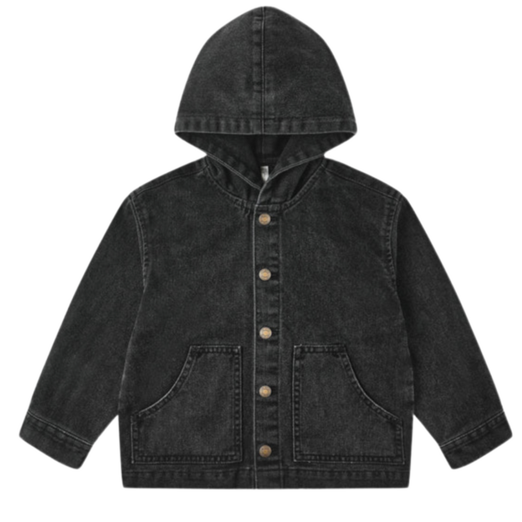 Sammy Washed Black Denim Jacket PRE-SALE - Little Kinfolk Boutique | Children's Clothing Regina, SK