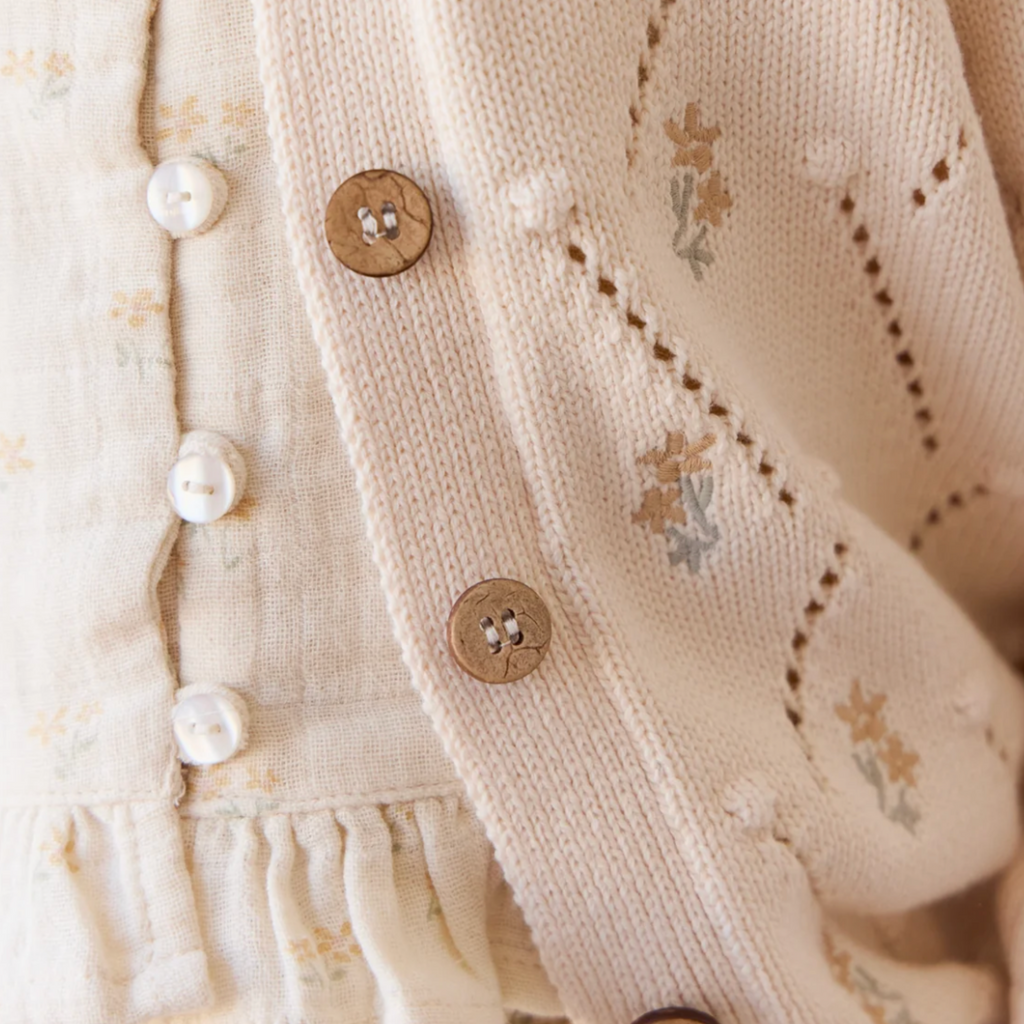 Alya Embroidered Cardigan - Little Kinfolk Boutique | Children's Clothing Regina, SK