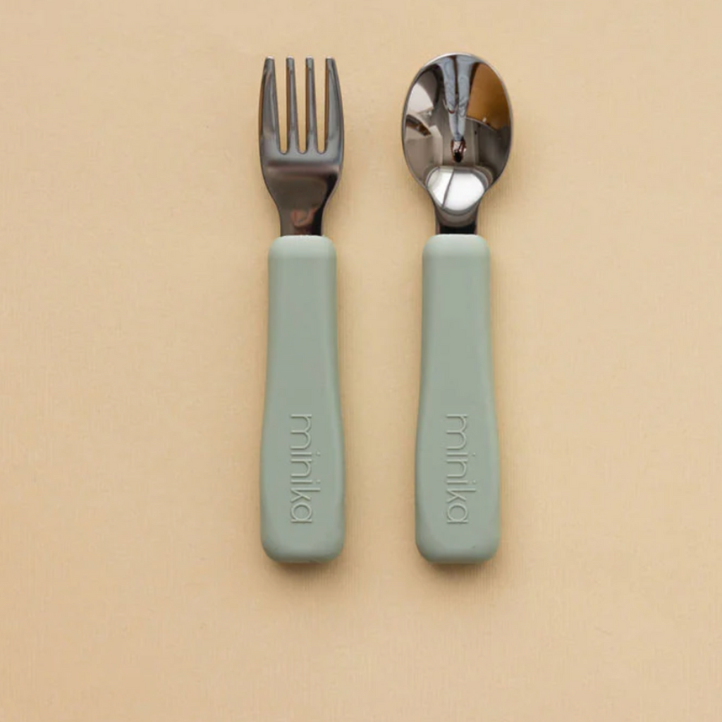 Fork & Spoon Set (5 Colour Options) - Little Kinfolk Boutique | Children's Clothing Regina, SK