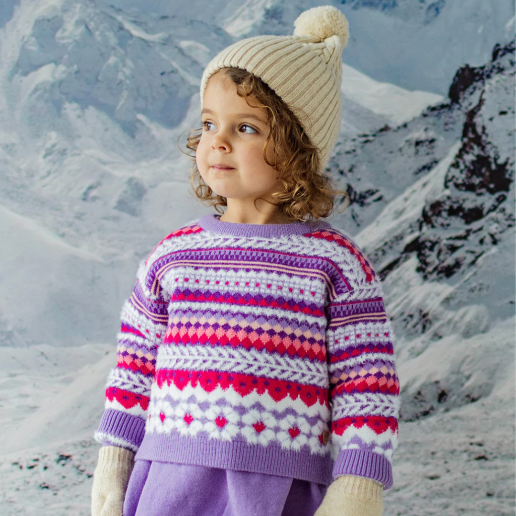Peggy Purple Knitted Sweater - Little Kinfolk Boutique | Children's Clothing Regina, SK