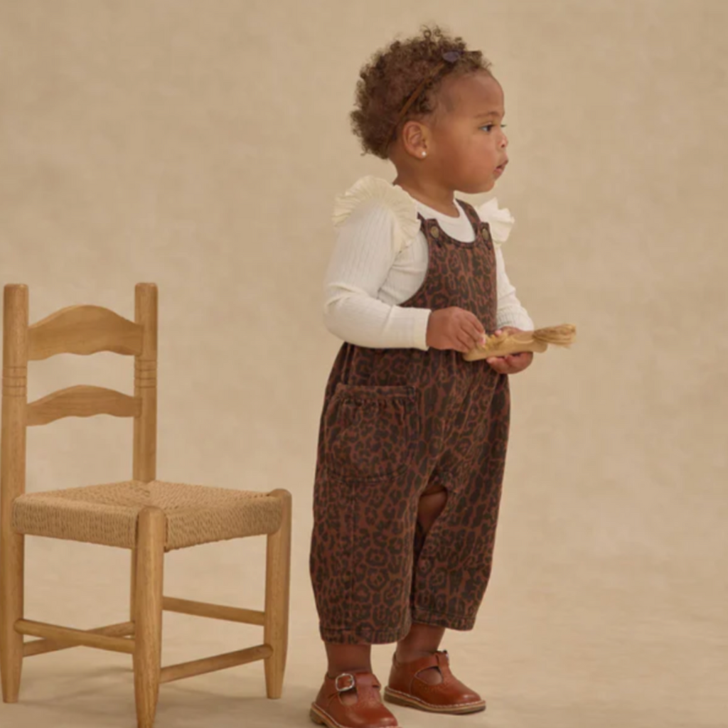 Lina Leopard Wide Leg Overalls PRE-SALE - Little Kinfolk Boutique | Children's Clothing Regina, SK