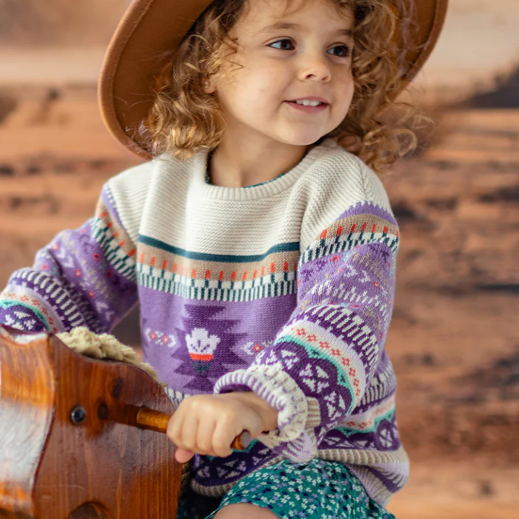 Amie Aztec Knit Sweater - Little Kinfolk Boutique | Children's Clothing Regina, SK