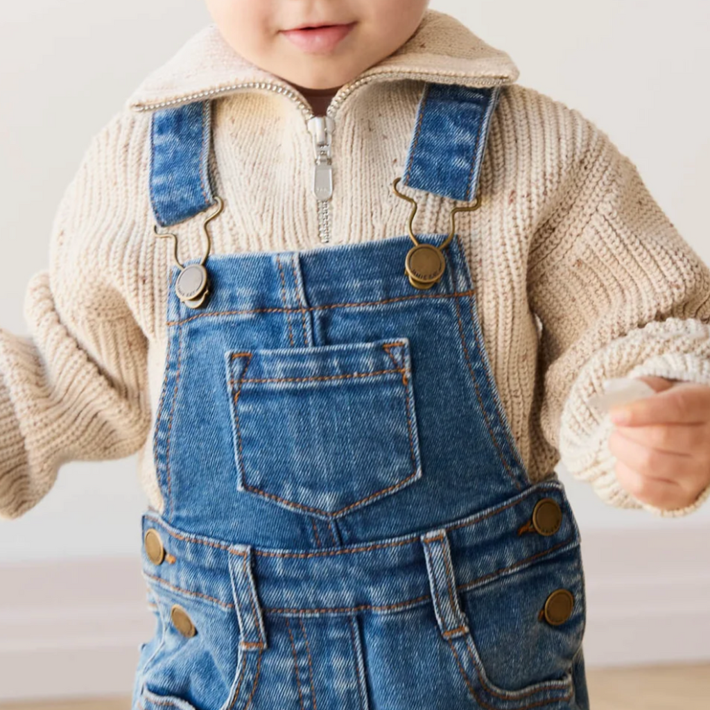 Jordie Mid Wash Overalls - Little Kinfolk Boutique | Children's Clothing Regina, SK