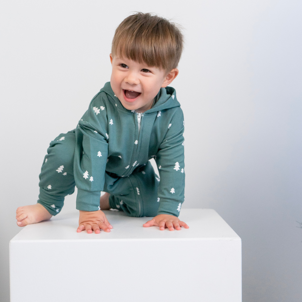 Tiny Trees Bamboo Zipper Hooded Jumpsuit - Little Kinfolk Boutique | Children's Clothing Regina, SK