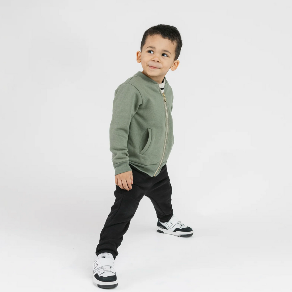 Mioche Organic Zip Up Bomber (2 Colours) - Little Kinfolk Boutique | Children's Clothing Regina, SK